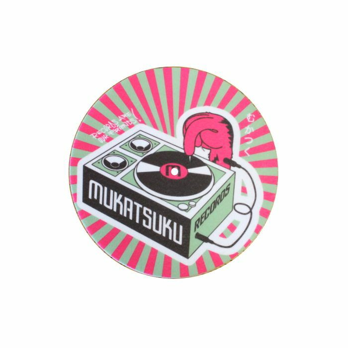 MUKATSUKU - Mukatsuku Records Are Our Friends Olive Green & Fuchsia Pink Rays 7" 45 Slipmat (single, green & pink rays) *Juno Exclusive*