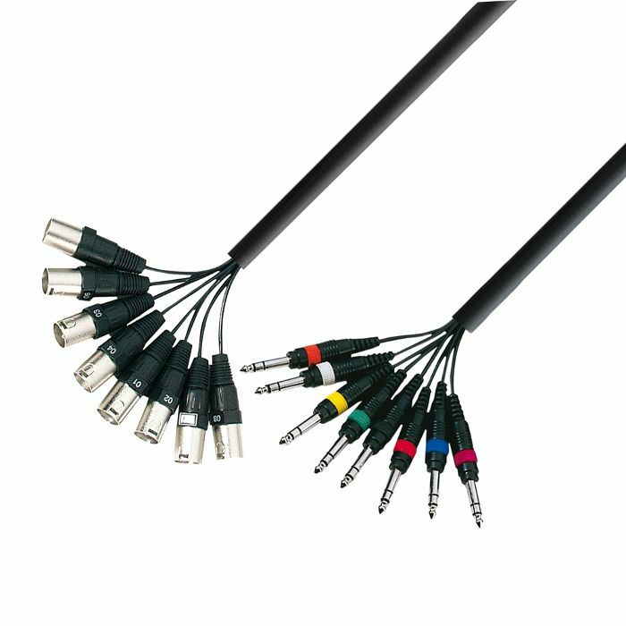 ADAM HALL - Adam Hall 8 x XLR Male To 8 x 6.3mm Jack Stereo Multicore Cable Loom (5.0m)