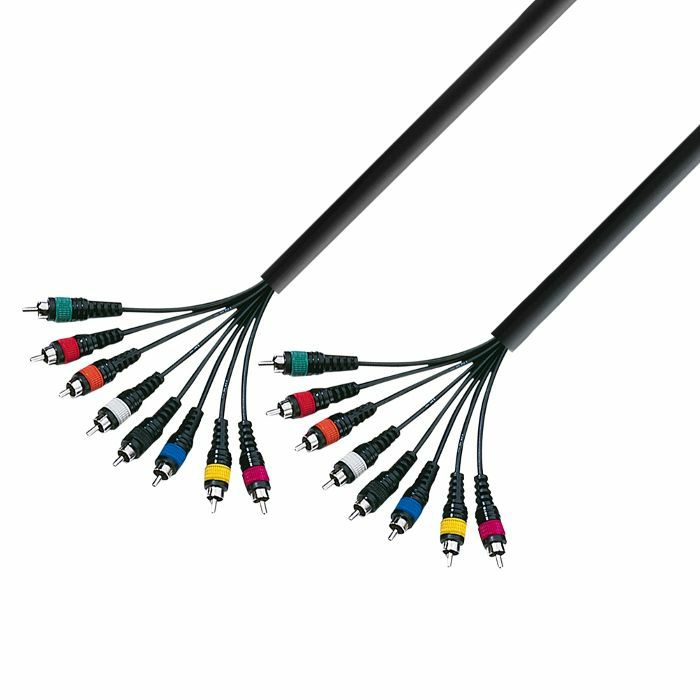 ADAM HALL - Adam Hall 8 x RCA Male To 8 x RCA Male Multicore Cable Loom (3.0m)