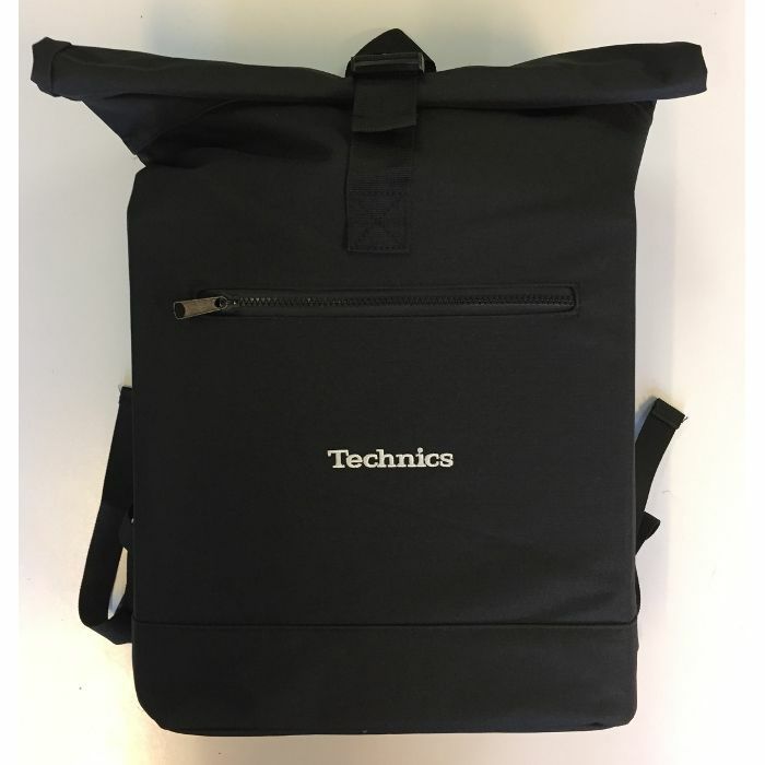 TECHNICS - Technics Roll Top Vinyl Record Backpack (black with white embroidery)