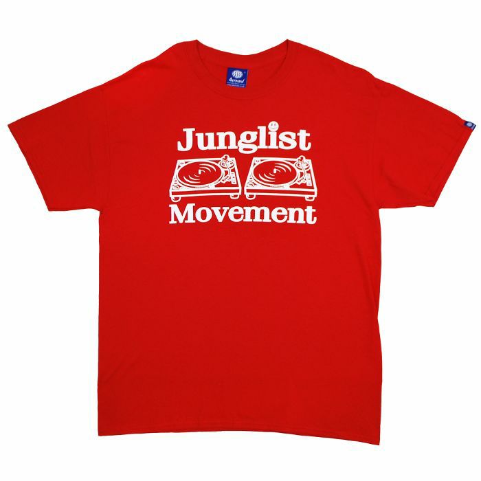 AEROSOUL - Junglist Movement Men's T Shirt (red with white print, large)