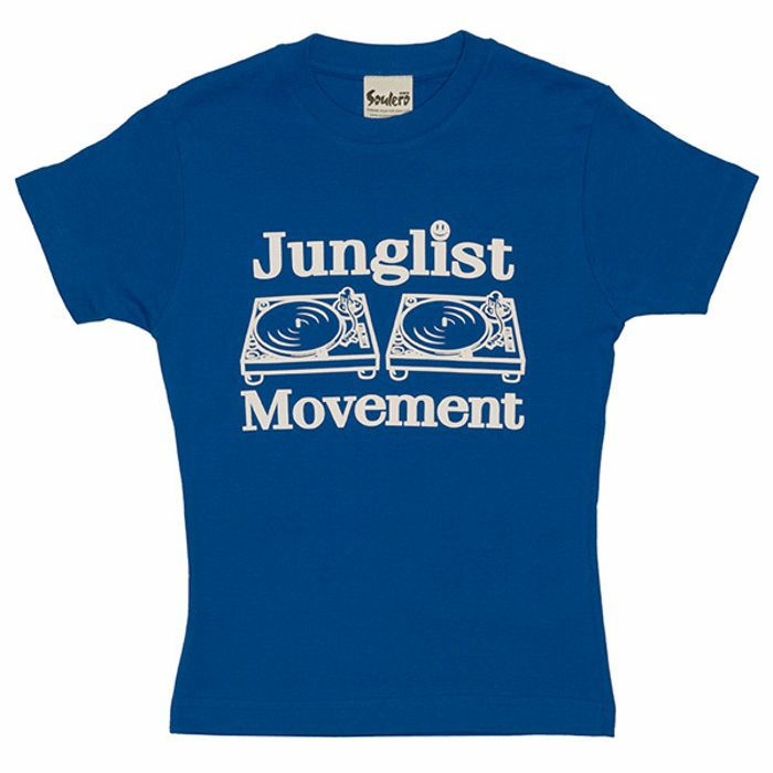 AEROSOUL - Junglist Movement Ladies T Shirt (blue with white print, medium)