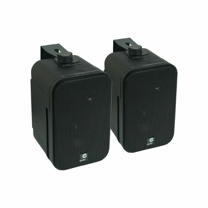 E AUDIO - E Audio 3.5" Mini Speakers With Brackets (black, pair)