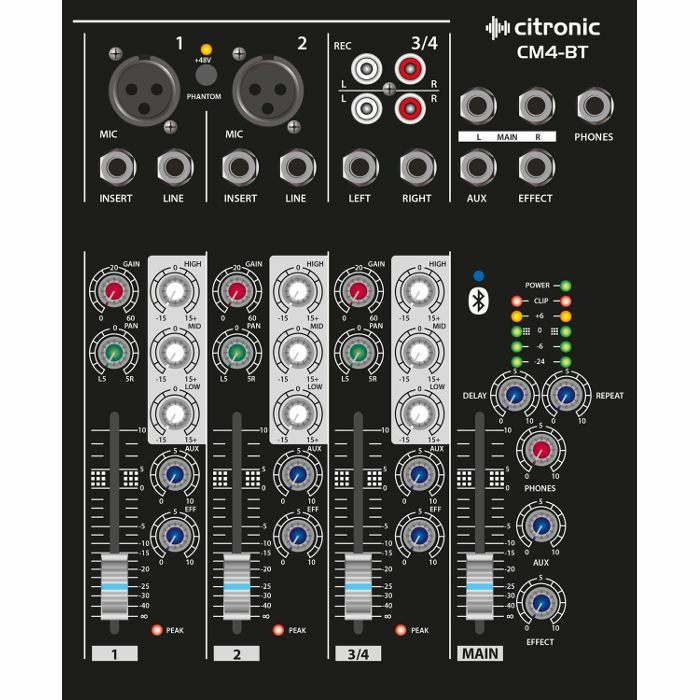 CITRONIC - Citronic CM4BT Compact Mixer With Bluetooth