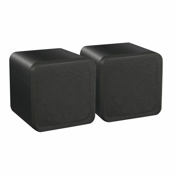 E AUDIO - E Audio 4" Full Range 80W Dual Cone Mini Box Speakers (black, pair)