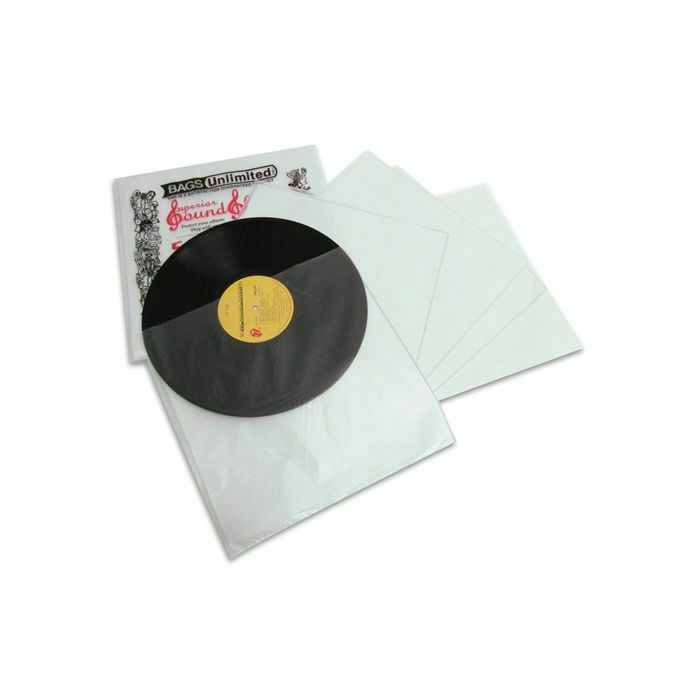 BAGS UNLIMITED - Bags Unlimited 12" Vinyl Record Polyethylene & Acid-Free Paper Sleeves (clear, pack of 10)