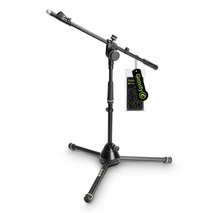 GRAVITY - Gravity MS4222B Short Microphone Stand With Folding Tripod Base & 2 Point Adjustment Telescoping Boom