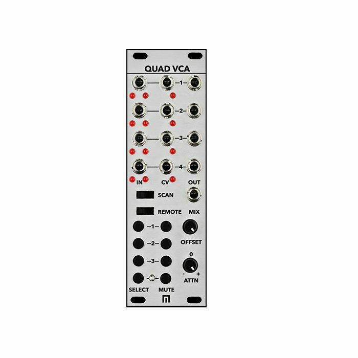 MALEKKO - Malekko Quad VCA Quad Voltage Controlled Amplifier Module (silver faceplate)