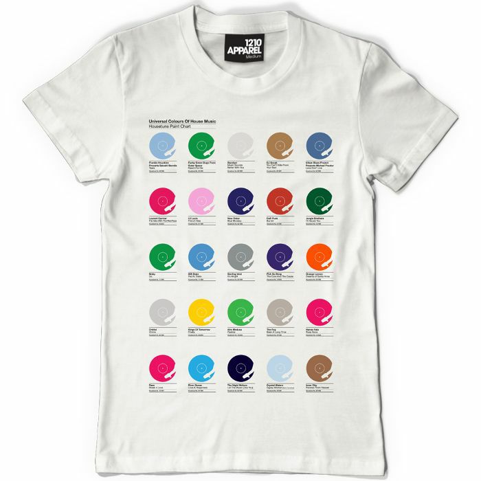 DMC - Universal Colours Of House T Shirt (white with multicoloured print, large)