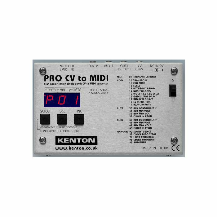 KENTON - Kenton Pro CV To MIDI Single Synth CV To MIDI Converter *SUPPLIED WITH UK 3-PIN POWER ADAPTER* (B-STOCK)