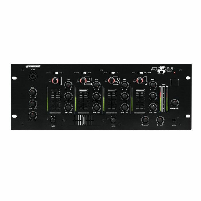 OMNITRONIC - Omnitronic PM444USB 4 Channel Rackmount DJ Mixer With USB Interface