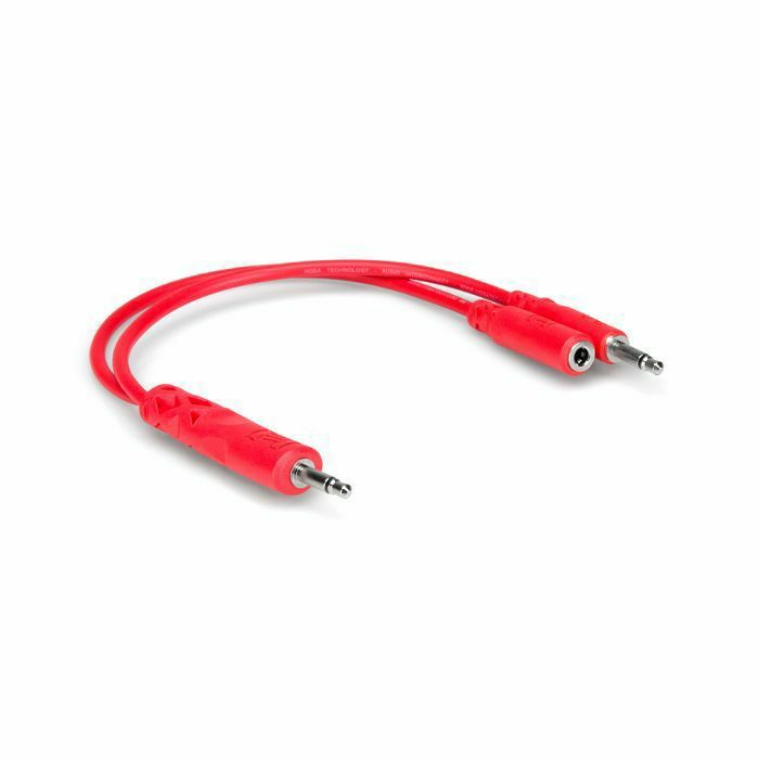 HOSA - Hosa 3.5mm Mini-Jack TS With 3.5mm Mini-Jack TSF Pigtail To 3.5mm TS Hopscotch Patch Cable (6 inch, red, pack of 5)