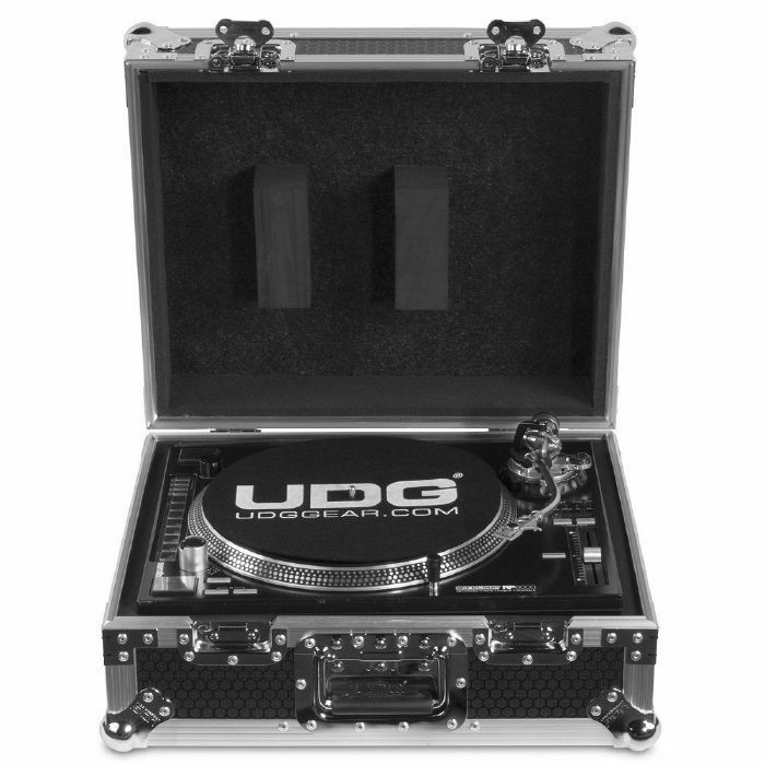 UDG - UDG Ultimate Flight Case Multi Format Turntable Hardcase For Pioneer DJ/Denon DJ/Reloop/Stanton/Vestax/Numark/Audio Technica/American Audio/Mixars (black/silver)