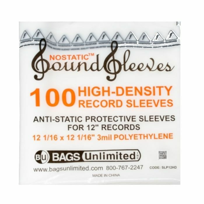 BAGS UNLIMITED - Bags Unlimited Nostatic 12" High Density Polyethylene Plastic Vinyl Sleeves (pack of 100)