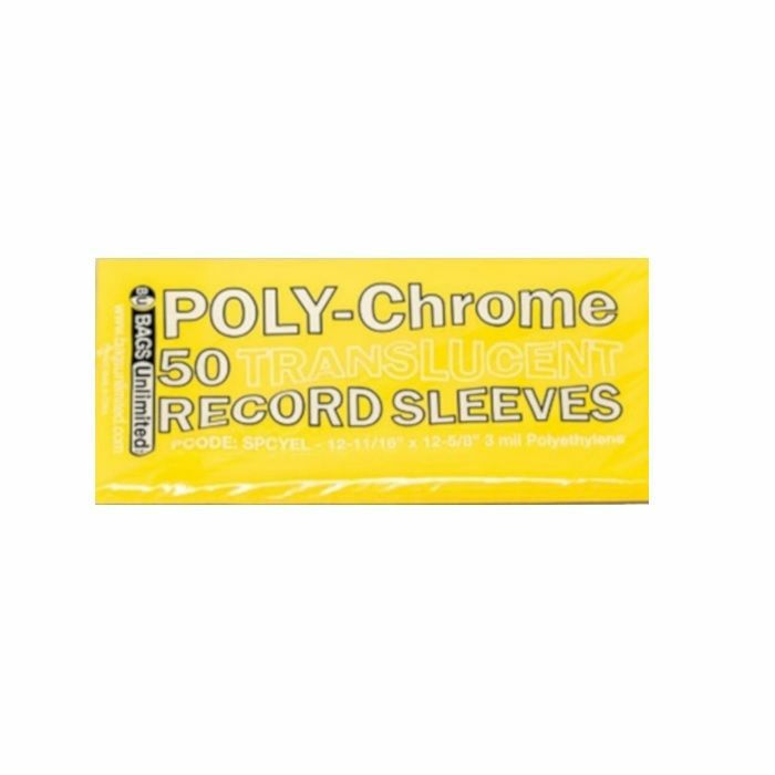 BAGS UNLIMITED - Bags Unlimited 12" Poly Chrome Translucent Yellow Record Sleeves (pack of 50)