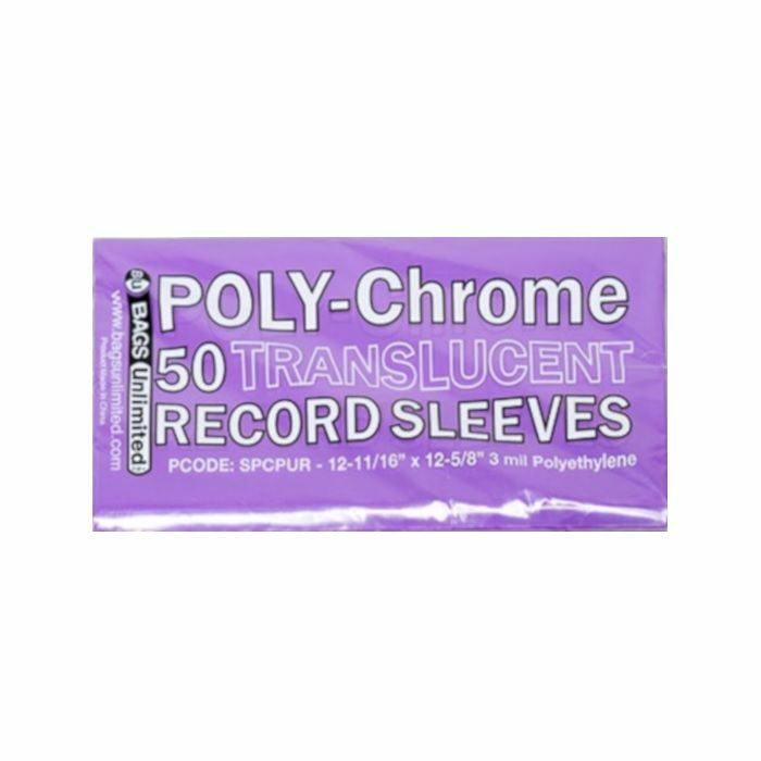 BAGS UNLIMITED - Bags Unlimited 12" Poly Chrome Translucent Purple Record Sleeves (pack of 50)