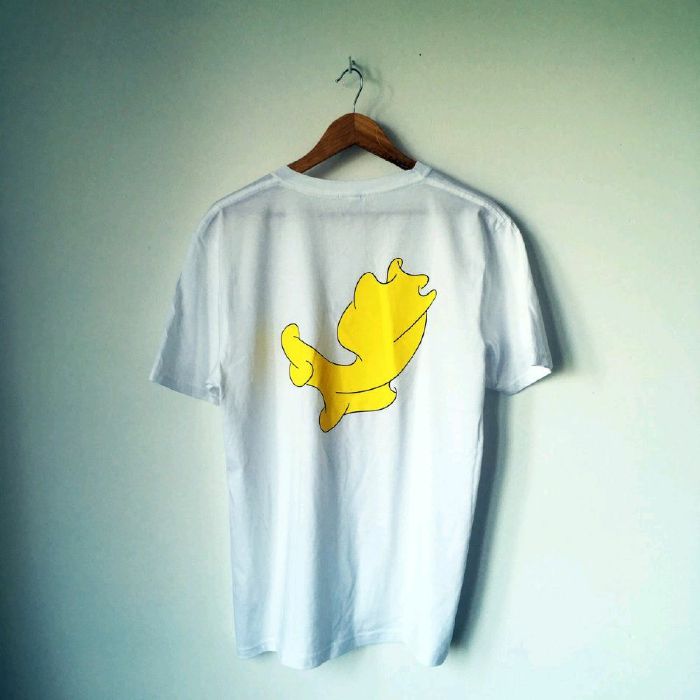 MEETSYSTEEM - Meetsysteem T Shirt (white with yellow print, medium)