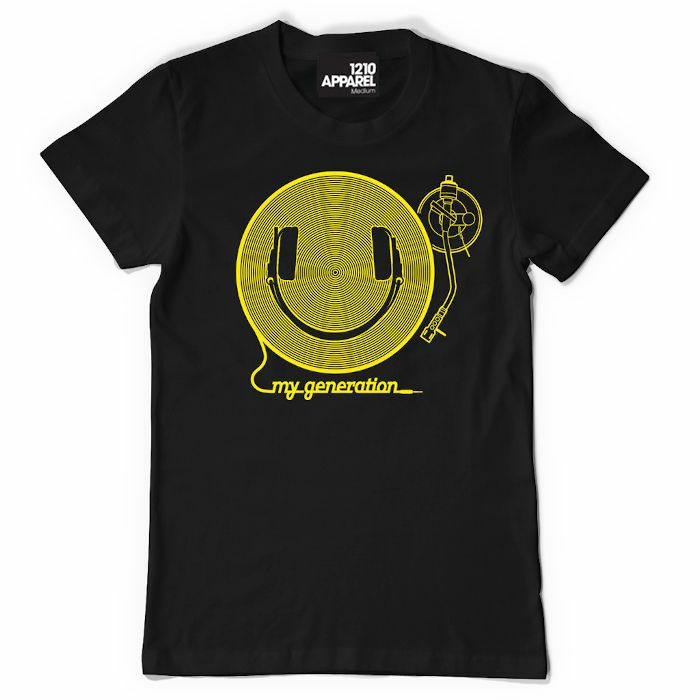 DMC - DMC Happy Generation T Shirt (black with yellow print, small)