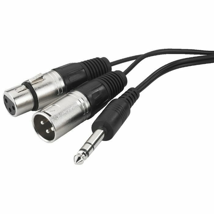 IMG STAGE LINE - IMG Stage Line MCI363X 6.3mm TRS Jack To Male & Female XLR Insert Cable (3m, black)