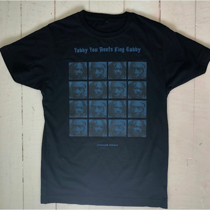 YABBY YOU/KING TUBBY - Yabby You Meets King Tubby T Shirt (black with blue print, medium)