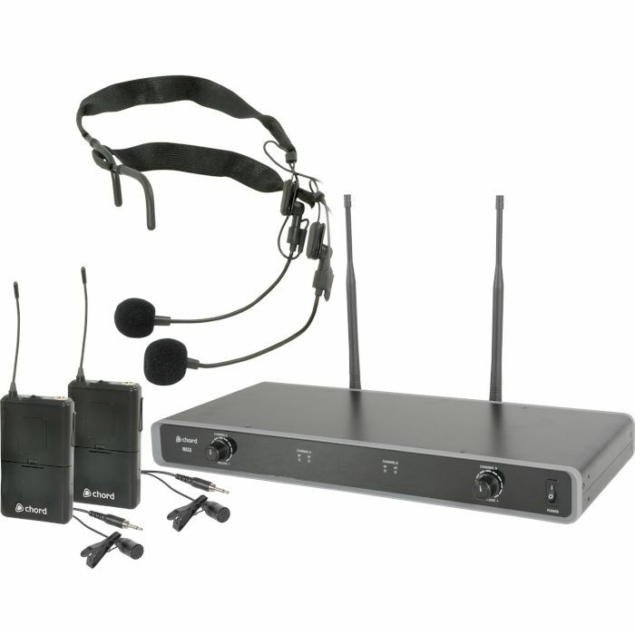 Chord NU2 Dual UHF Neckband & Lapel Wireless Microphone System (608