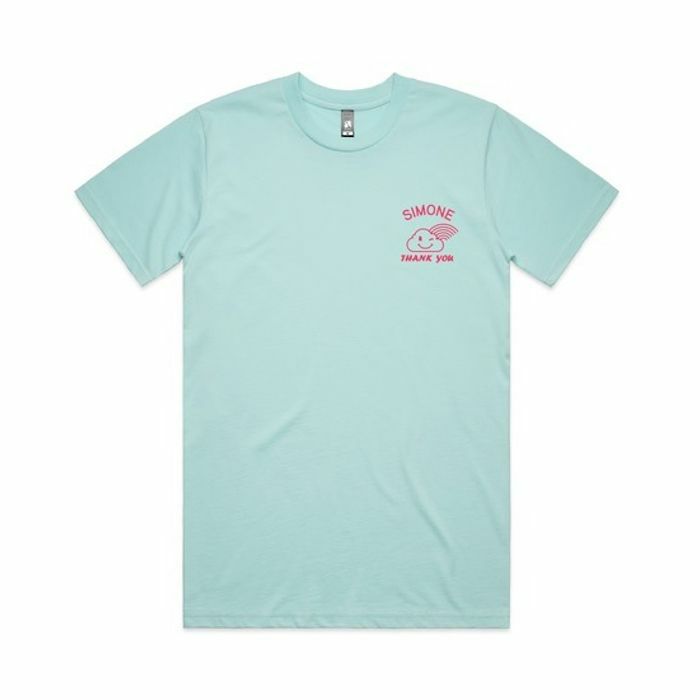 SIMONE - Mabsouta T Shirt (light blue with red print, small)