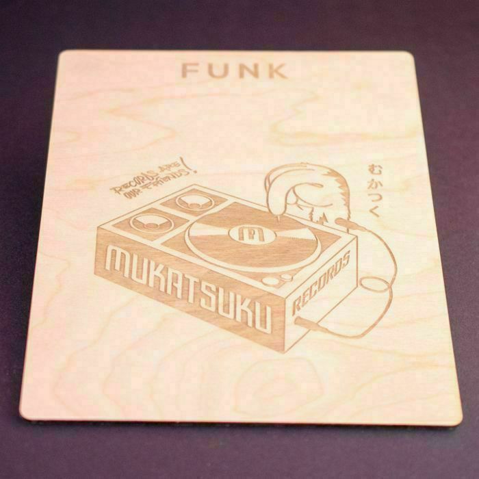 MUKATSUKU - Mukatsuku Laser Etched Wooden 7" Vinyl Record Divider (wooden divider with Funk name) *Juno Exclusive*