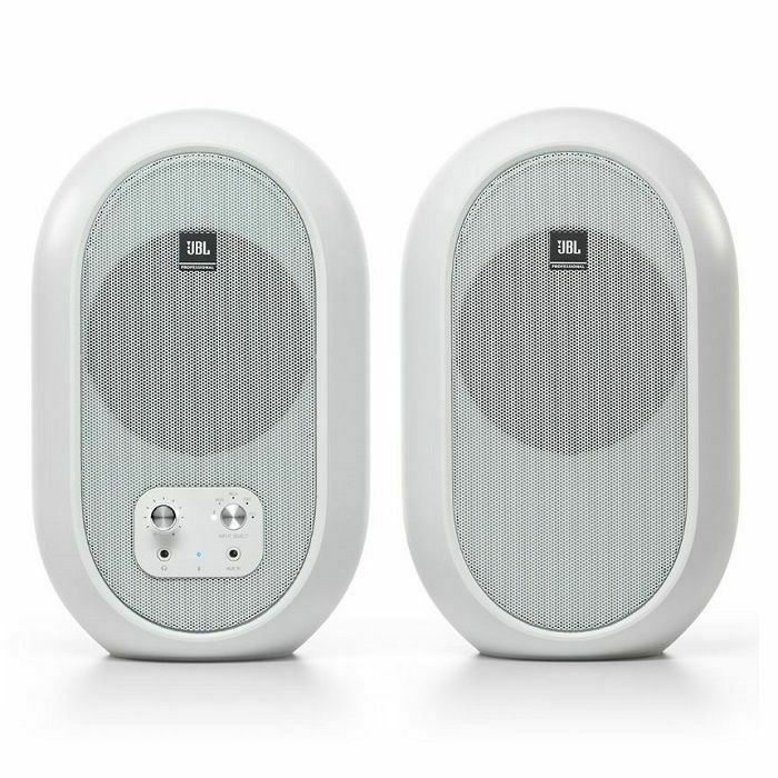 JBL - JBL 104 BT Compact Powered Studio Reference Monitors With Bluetooth (pair, white)