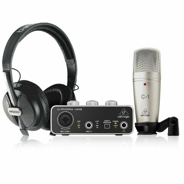 BEHRINGER - Behringer Uphoria Studio Pro Complete Recording Bundle (includes High Definition UPhoria UMC202HD USB Audio Interface, C-1 Condenser Microphone, HPS5000 Studio Headphones and More)
