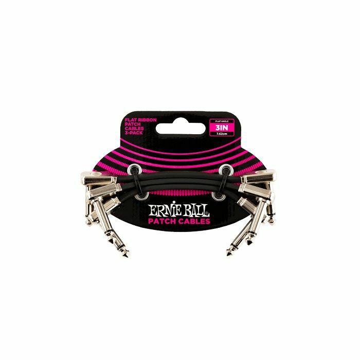 ERNIE BALL - Ernie Ball 3 Inch Flat Ribbon Patch Cable (pack of 3)