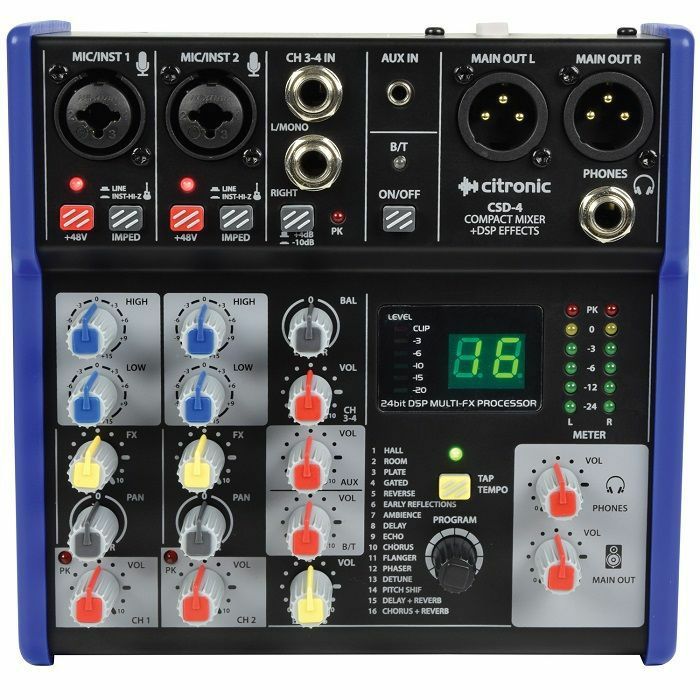 Citronic CSD4 Compact Mixer with BT & DSP Effects at Juno Records.