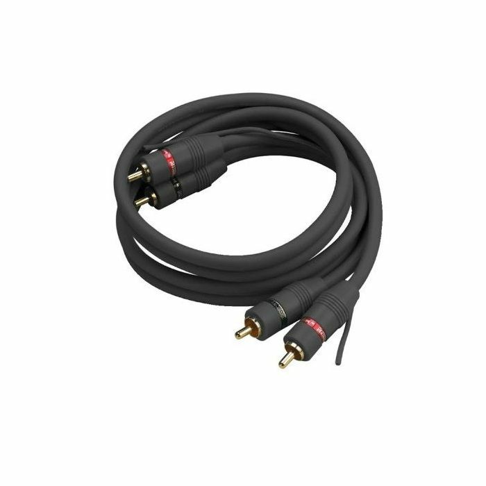 MONACOR - Monacor AC-150/SW Male To Male Stereo Phono (RCA) Cable With Ground Wire (1.5m, black)