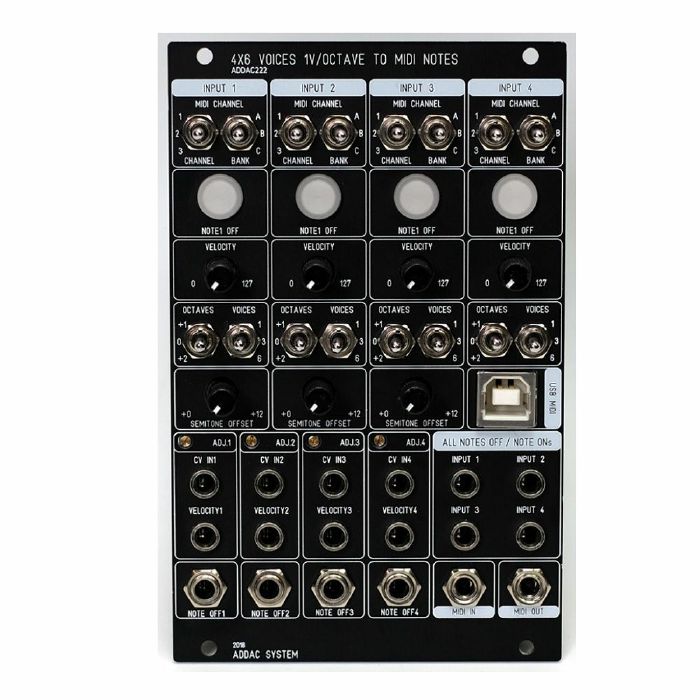 ADDAC SYSTEM - ADDAC System ADDAC222 4x6 Voices 1V/Octave To MIDI Notes Module (black)