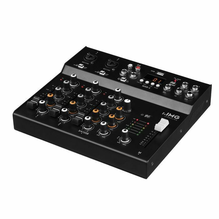 IMG STAGELINE - IMG Stageline MXR-4 4 Channel Audio Mixer With DSP Effect Unit Integrated MP3 Player & Bluetooth Receiver