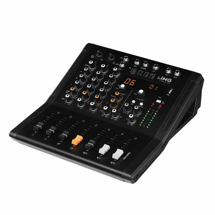 IMG STAGELINE - IMG Stageline MXR-40PRO Professional 4 Channel Audio Mixer With DSP Effect Unit Integrated MP3 Player & Bluetooth Receiver