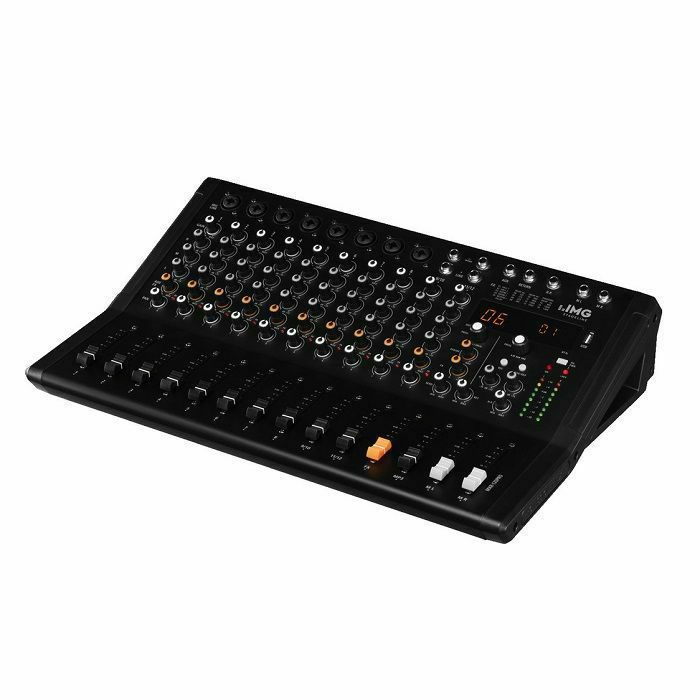 IMG STAGELINE - IMG Stageline MXR-120PRO Professional 12 Channel Audio Mixer With DSP Effect Unit Integrated MP3 Player & Bluetooth Receiver