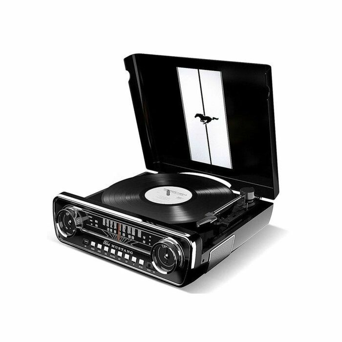 ION AUDIO - Ion Audio Mustang LP Classic Car Styled Turntable & Radio With USB Input (black)