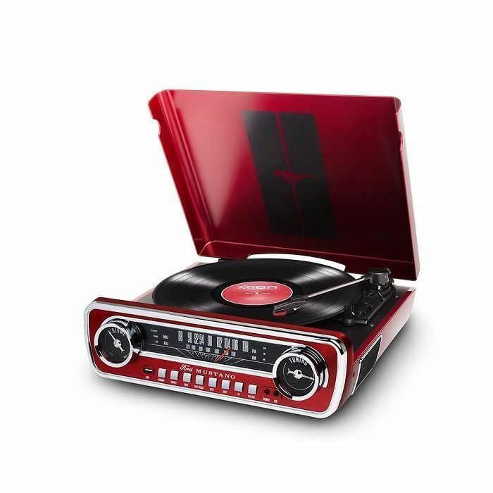 ION AUDIO - Ion Audio Mustang LP Classic Car Styled Turntable & Radio With USB Input (red)