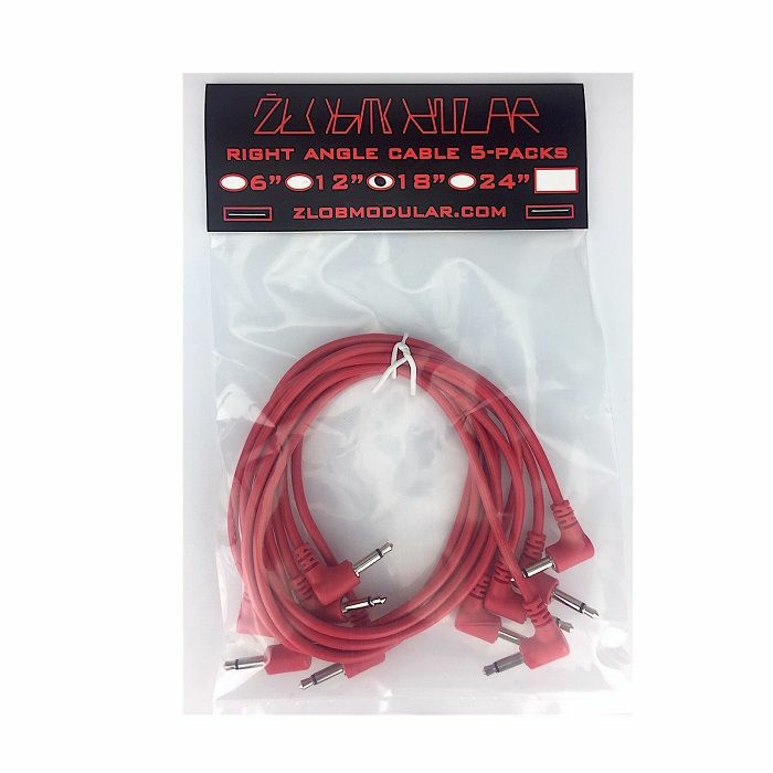 ZLOB MODULAR - Zlob Modular Red Right Angle Patch Cables (45cm, pack of 5)