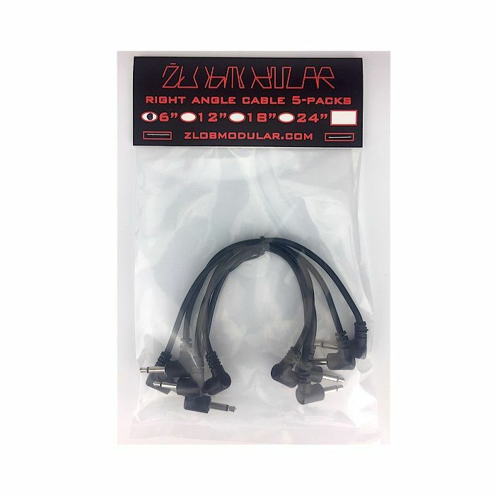 ZLOB MODULAR - Zlob Modular Black Right Angle Patch Cables (15cm, pack of 5)