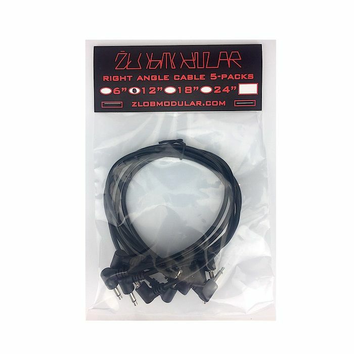 ZLOB MODULAR - Zlob Modular Black Right Angle Patch Cables (30cm, pack of 5)