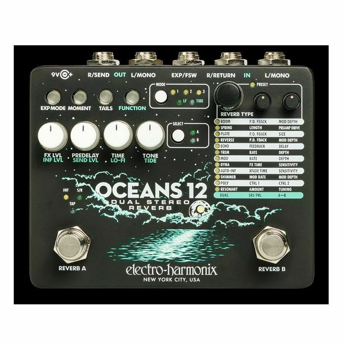 ELECTRO HARMONIX - Electro Harmonix Oceans 12 Dual Stereo Reverb Pedal (B-STOCK)