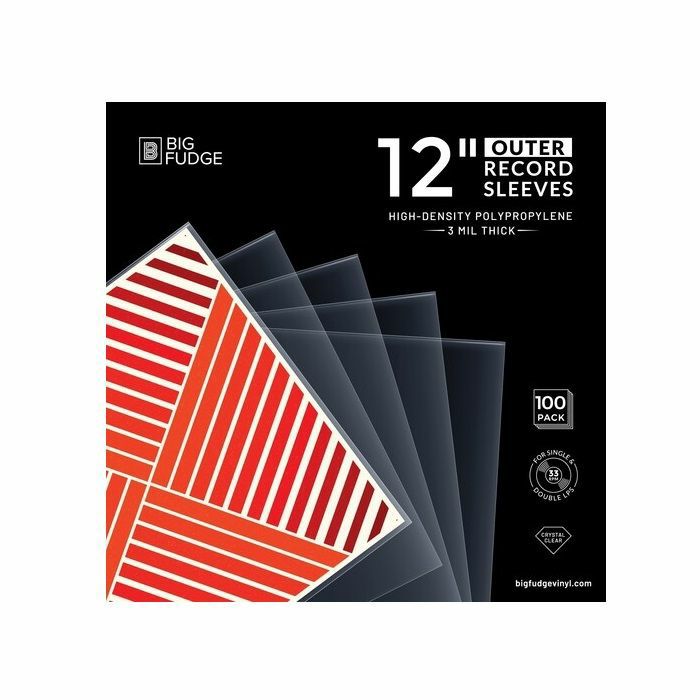 BIG FUDGE - Big Fudge High Density 12" Crystal Clear Plastic Vinyl Record Sleeves (pack of 100)