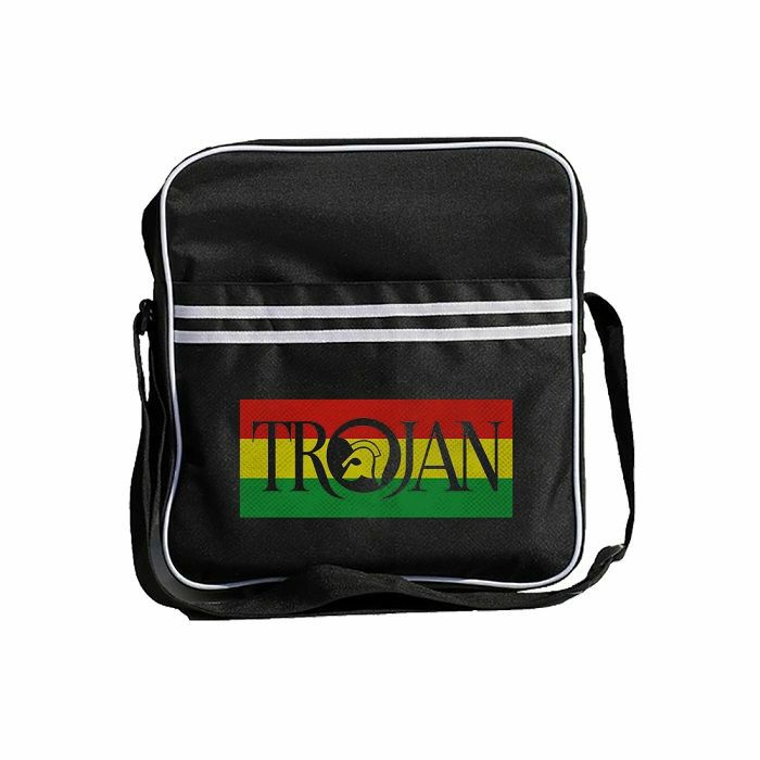 TROJAN RECORDS - Trojan Records Flag Zip Top Record Bag (black with flag logo)