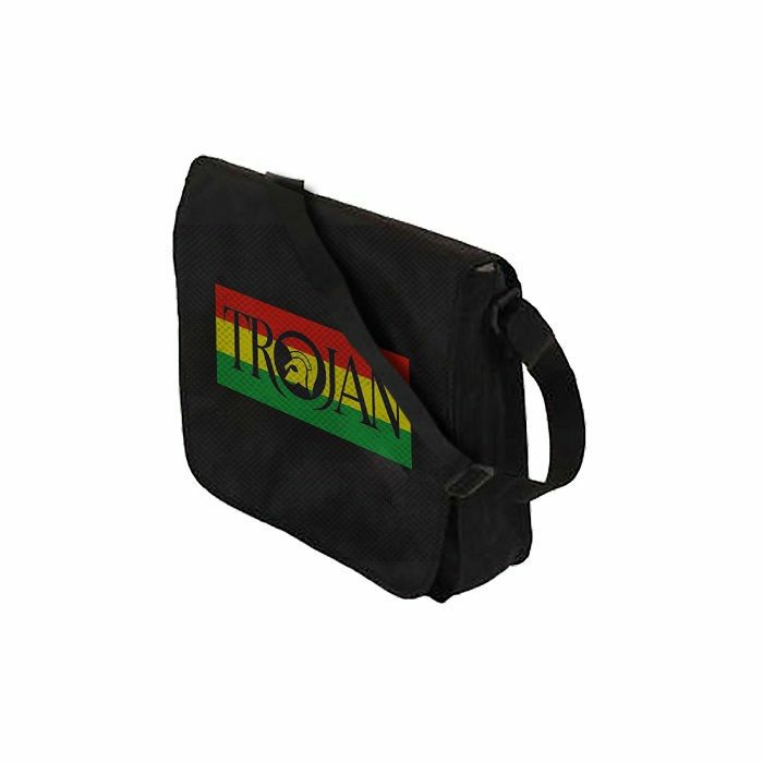 TROJAN RECORDS - Trojan Records Flag Flaptop Record Bag (black with flag logo)
