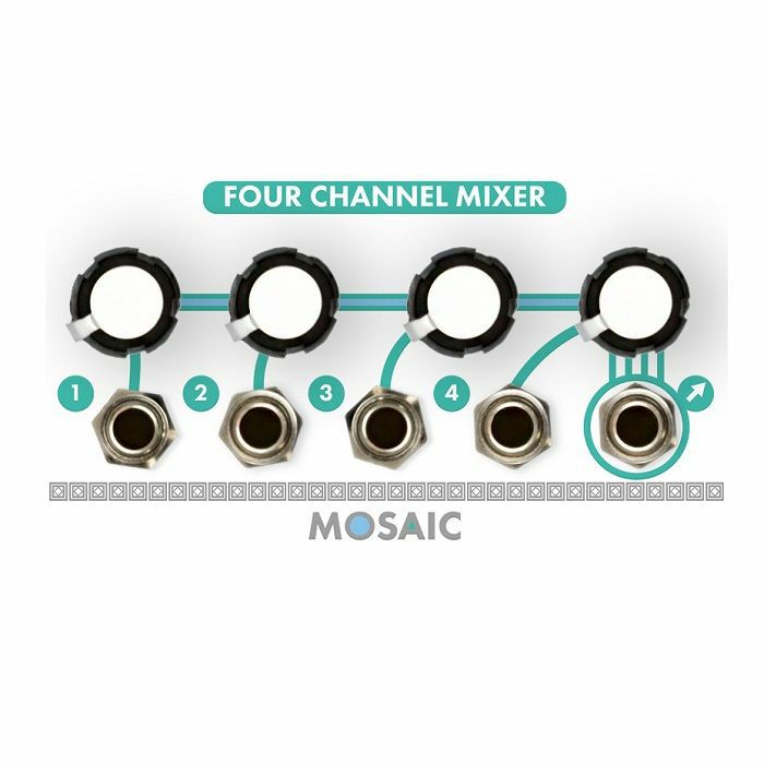 MOSAIC 1U - Mosaic 1U Four Channel Mixer 4-Input Mixing Module (white)
