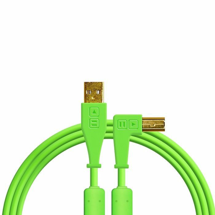 DJ TECH TOOLS - DJ Tech Tools Right Angled USB (A-B) Chroma Cable (green, 1.5m)