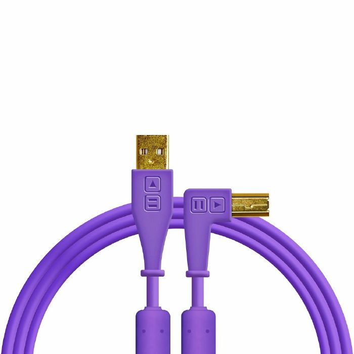 DJ TECH TOOLS - DJ Tech Tools Right Angled USB (A-B) Chroma Cable (purple, 1.5m)