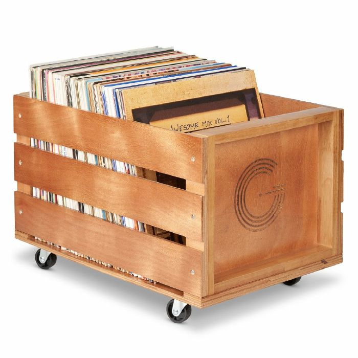 LEGEND VINYL - Legend Vinyl 12" Vinyl Record Wooden Storage Crate 100 With Wheels