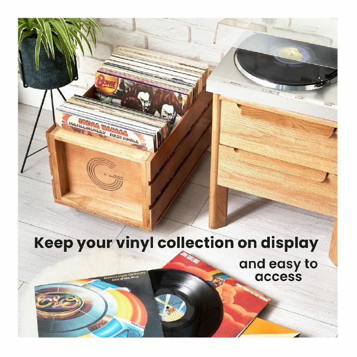 Legend Vinyl 12" Vinyl Record Wooden Storage Crate 100 With Wheels